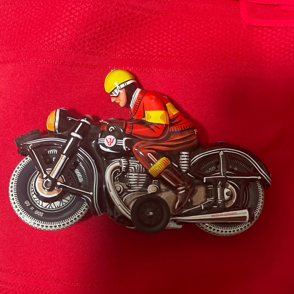 Vintage Tin Toy Motorcycle Wagner W. Germany.